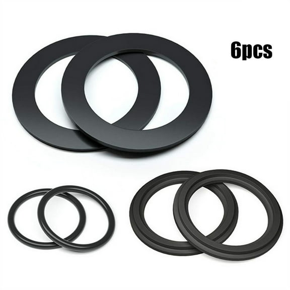 None Washer O-Ring Yard 1.5 Inches 6Pcs/Set Black Flat Pool Equipment Parts