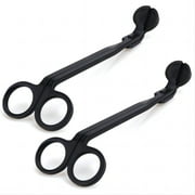Noneea 2pcs Candle Wick Trimmer, Polished Wicker Scissors, go deep into The Candle to Cut Spent Chips Black