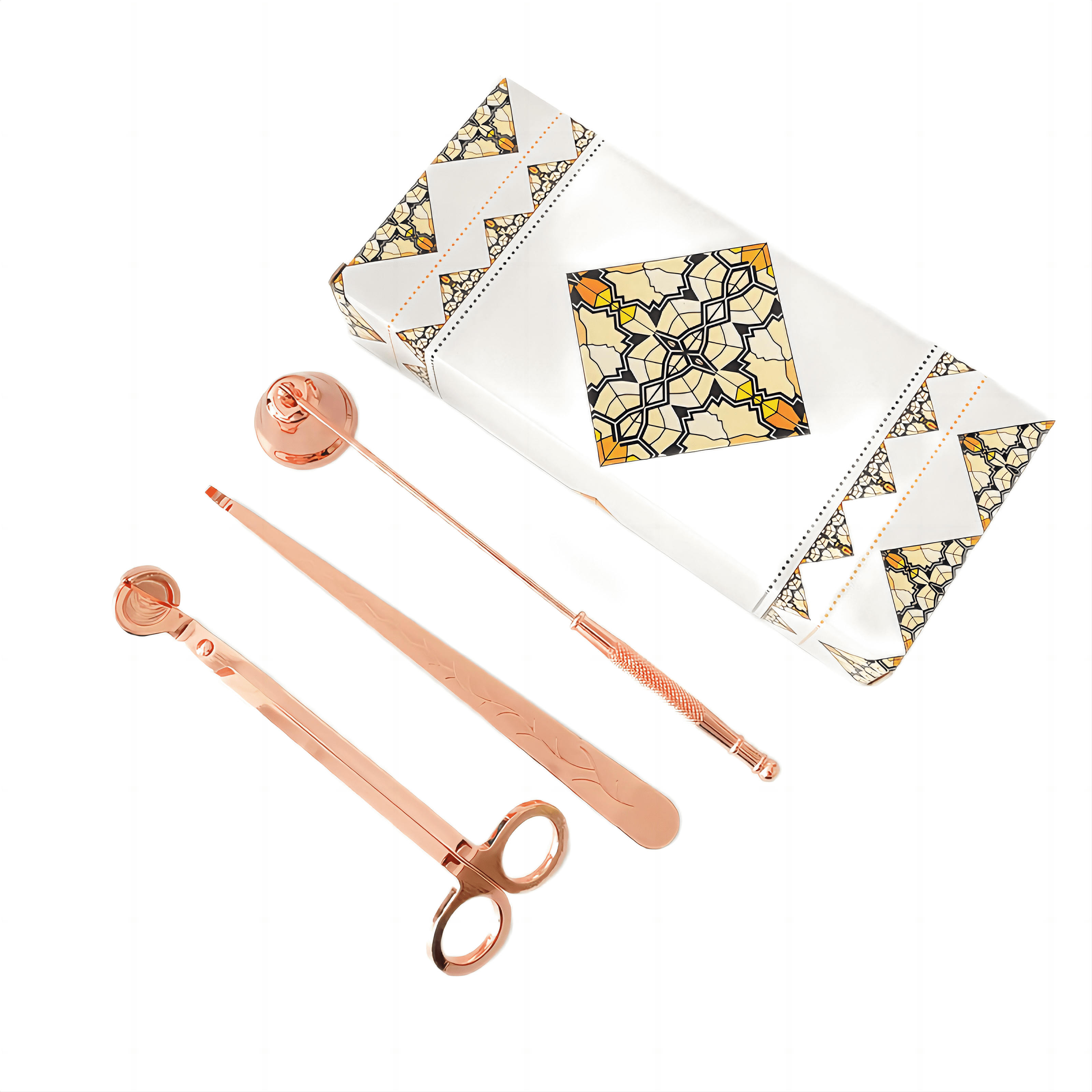 Noneea 3 in 1 Long Candle Care Kit Wick Trimmer, Snuffer, Dipper