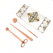 Noneea 3 in 1 Candle Accessory Set - Candle Wick Trimmer, Candle Snuffer, Wick Dipper, Candle Care Kit with Gift Packaging ( Rose Gold)