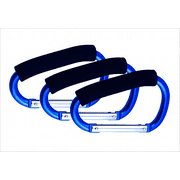 Noneea 3PCS Stroller Hooks, 5.2'' Large Carabiner Clip - Carabiner Large, Baby Stroller Hooks for Hanging Bags, Stroller Accessories(Blue)