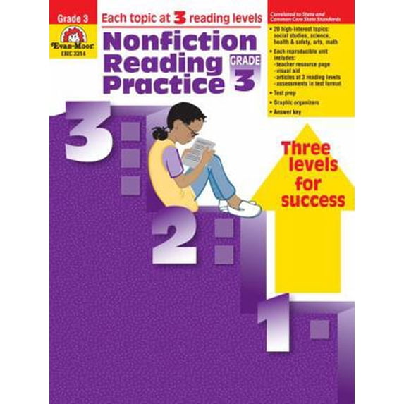 Pre-Owned Nonfiction Reading Practice, Grade 3, 9781557999429, 1557999422, Paperback,