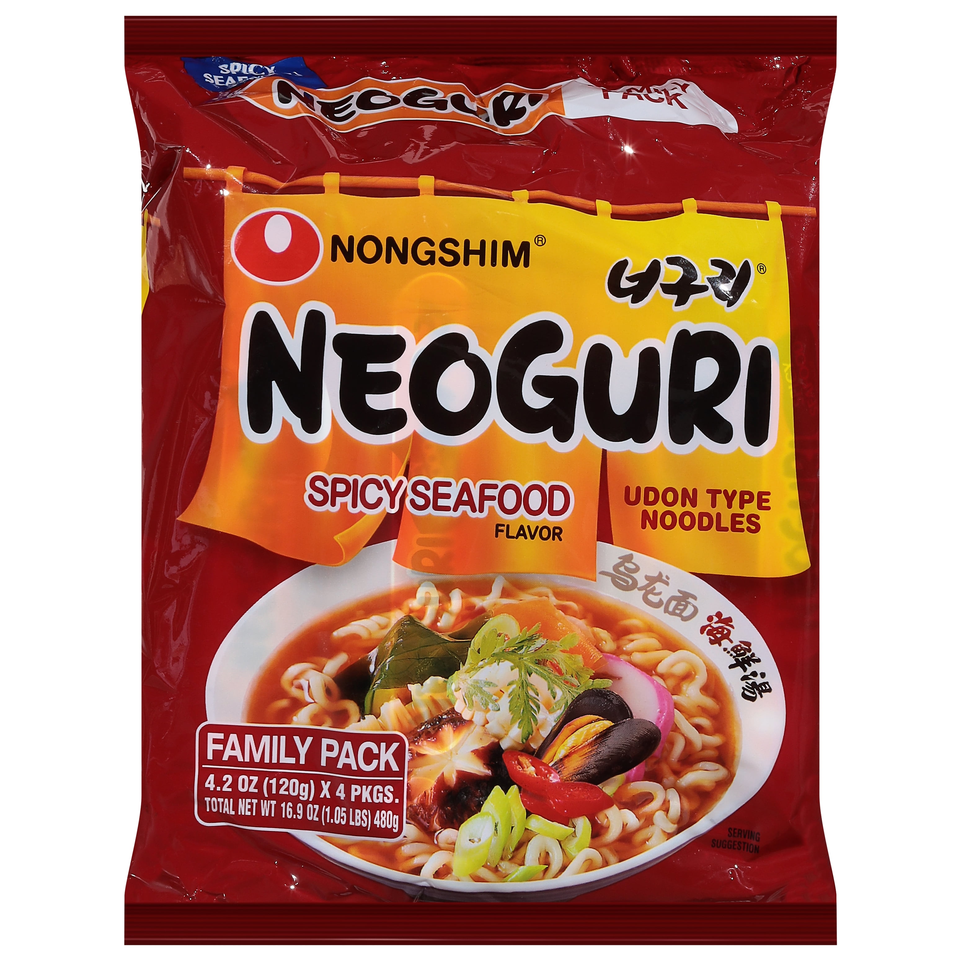 Nong Shim Neoguri Spicy Noodles 4 Pack 16.9 oz (Pack Of 4)