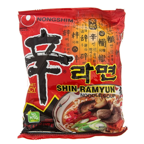 Nong Shim Shin Ramyun Noodle Soup, Gourmet Spicy Flavor, 4.23 Ounce (Pack of 10)