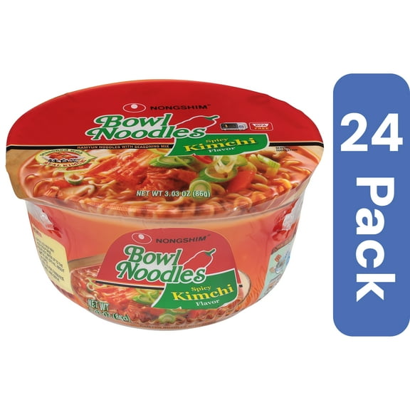 Nong Shim Soup Bowl Noodle Kimchi Spicy 3.03 oz (Pack of 24)