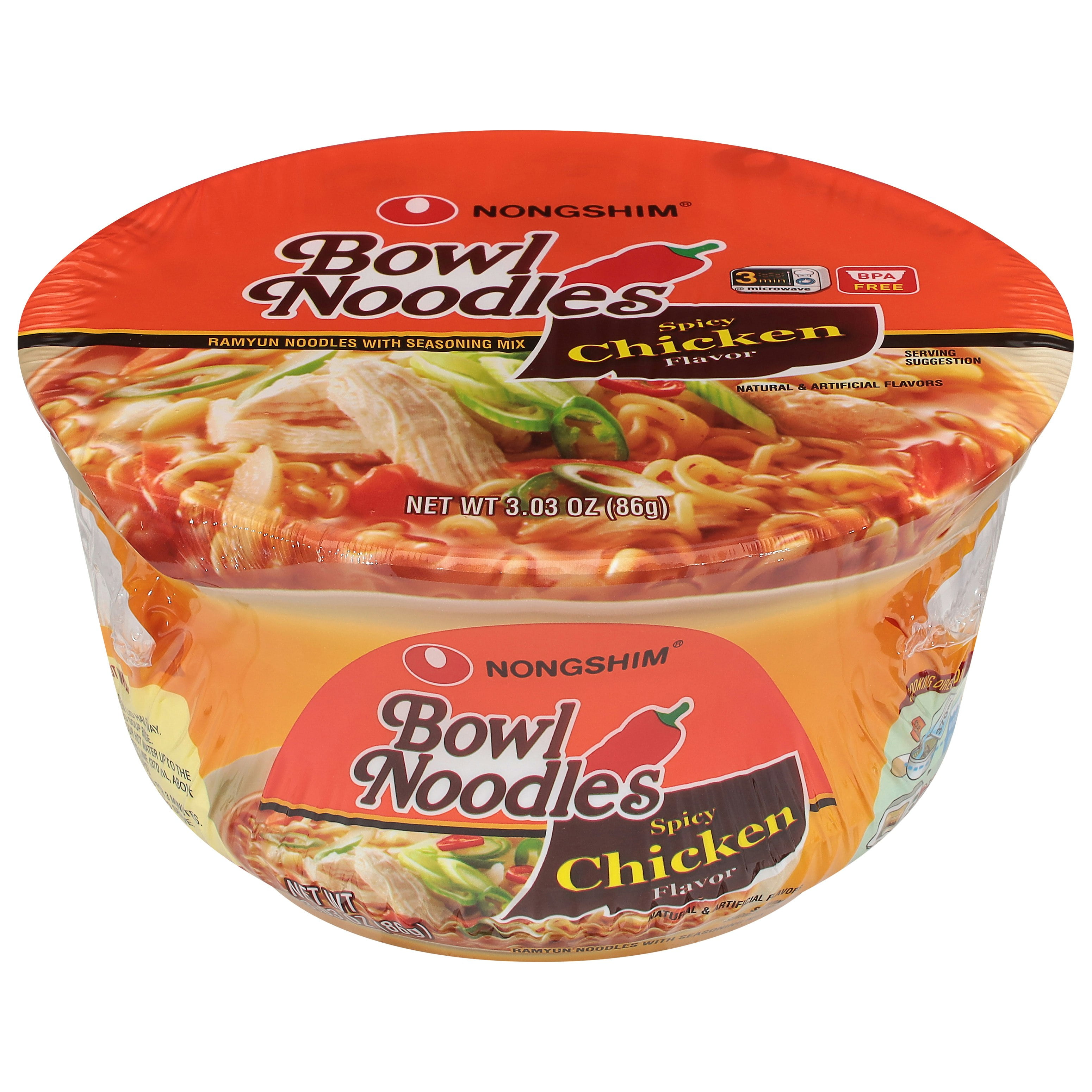 Nong Shim Soup Bowl Noodles Chicken Spicy 3.03 oz (Pack Of 24)
