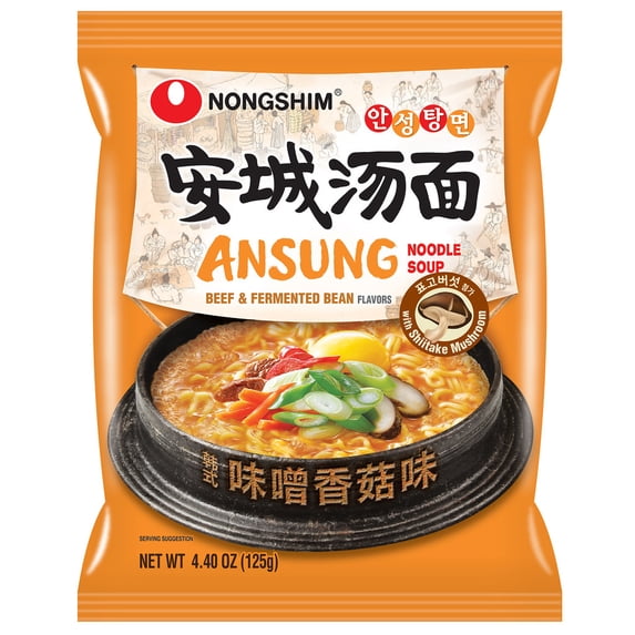 Nongshim Ansungtangmyun Spicy Miso Ramyun Ramen Noodle Soup Pack, 4.4oz X 24 Count