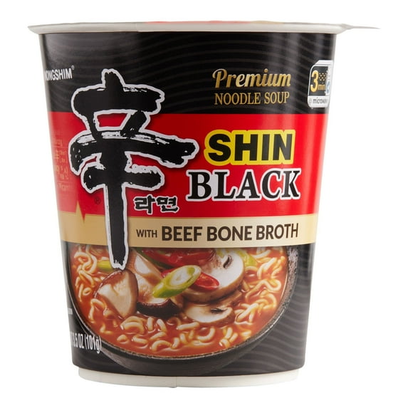 Nongshim Black Noodle Soup Cup 3.5 oz 2 each Pack of 4