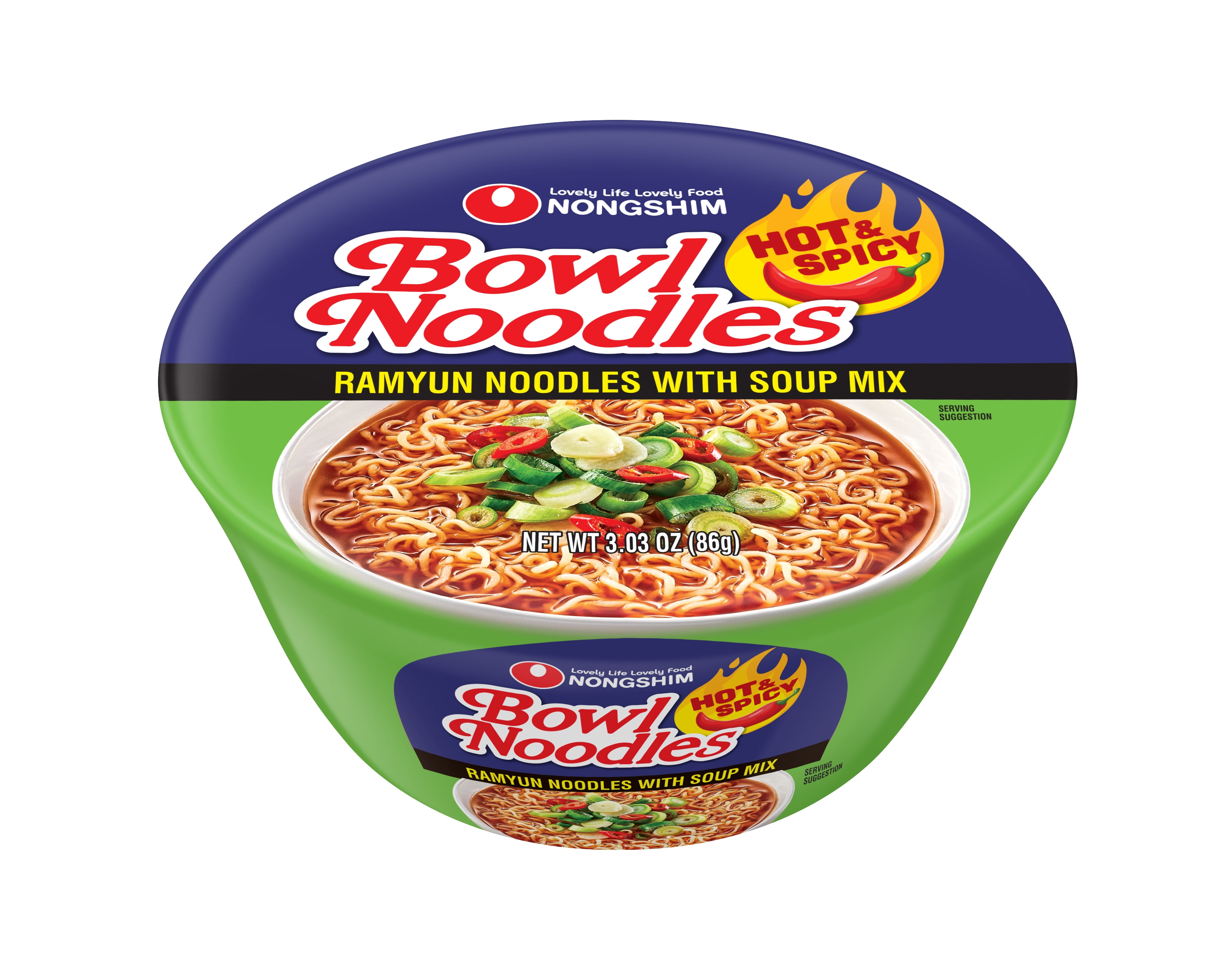 Nongshim, Bowl Noodle, 3.03oz, Hot & Spicy Beef Ramyun - Walmart.com