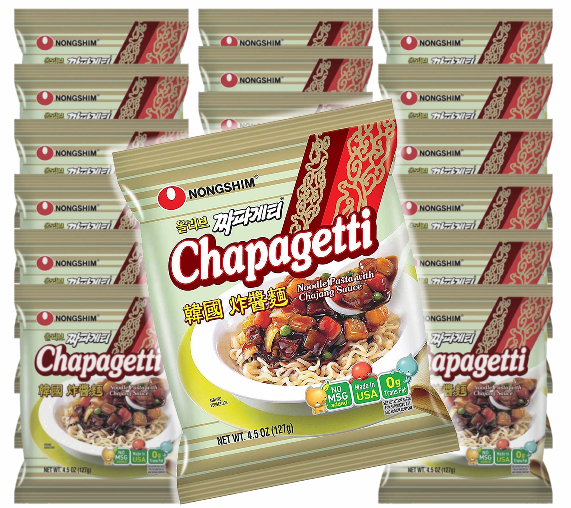 Nongshim Chapagetti: Chewy Korean Ramen Noodles in Black Bean Sauce (16 Pack)