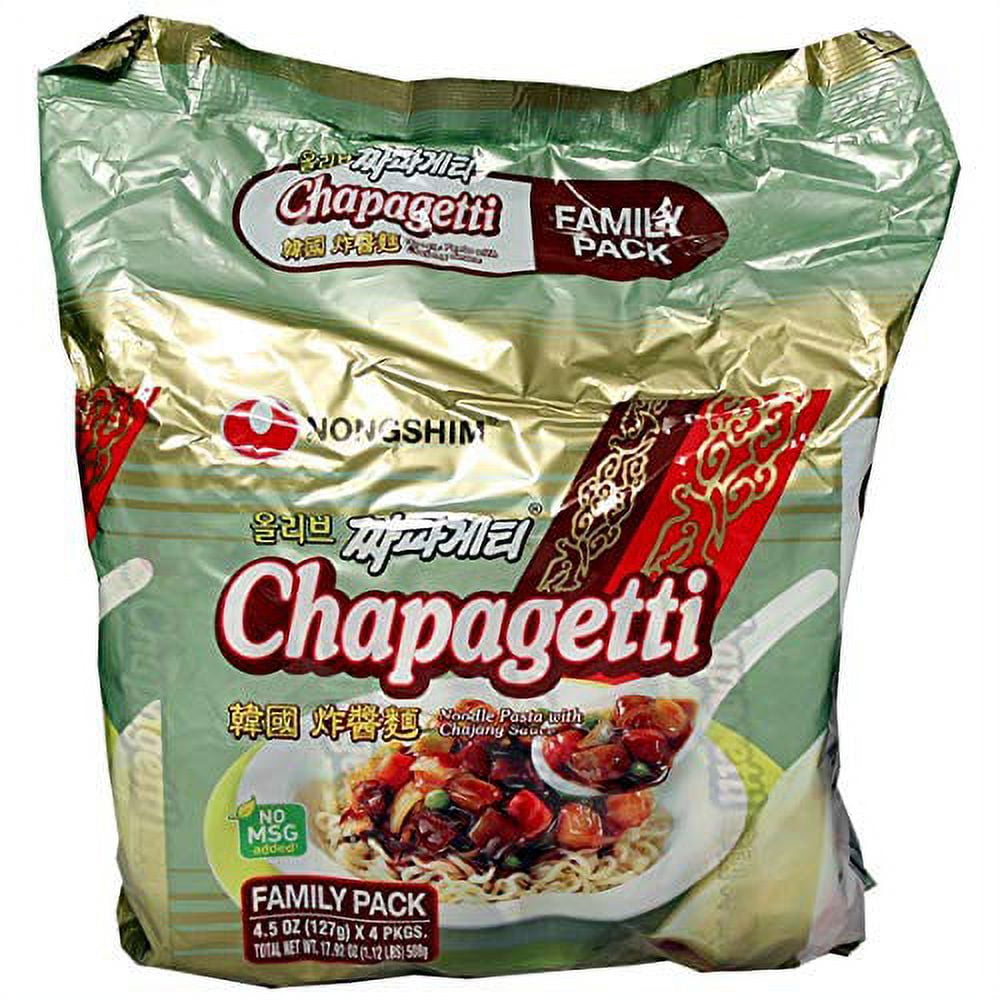 Nongshim, Chapagetti (Noodle Pasta with Chajang Sauce) (4 count, 4.48 oz  each), 17.92 oz 