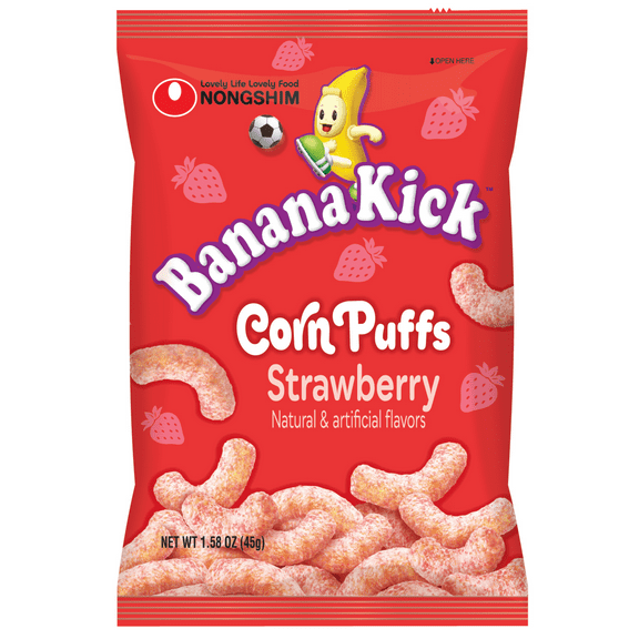 Nongshim Corn Puffs Strawberry Snack, 1.6 Ounces