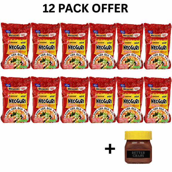 Nongshim Neoguri Spicy Seafood Ramyun Ramen Noodle Soup Pack X 4 Count, See Item for Allergens