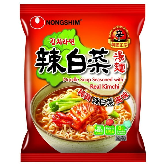 Nongshim Noodle Soup Ramen, with Real Kimchi 4.2 Ounce (Pack of 16)