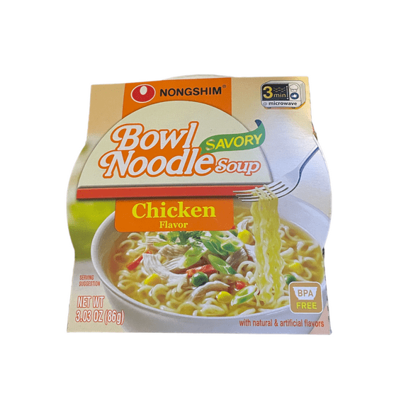 Nongshim Savory Noodle Soup Bowl Chicken Flavor BPA free 3.03 oz -Pack of 1