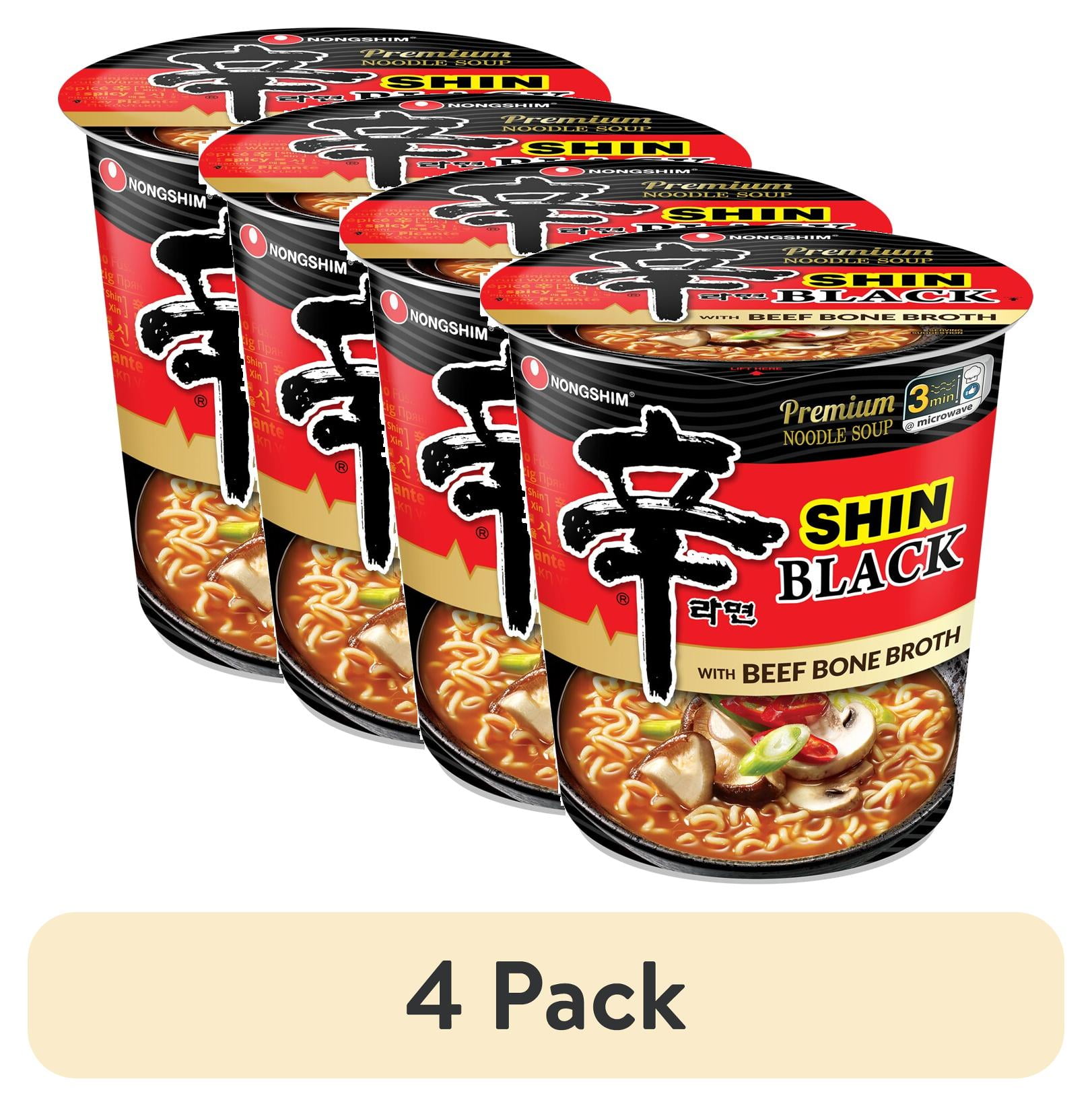 Nongshim Shin Black Spicy Beef & Bone Broth Ramyun Premium Ramen Noodle  Soup Cup, 3.5oz X 1 Count 