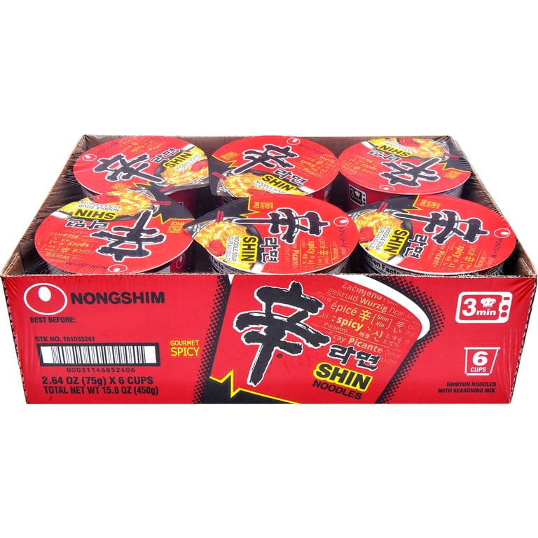 Nongshim Shin Cup, 2.64 Oz, 6 Ct - Walmart.com