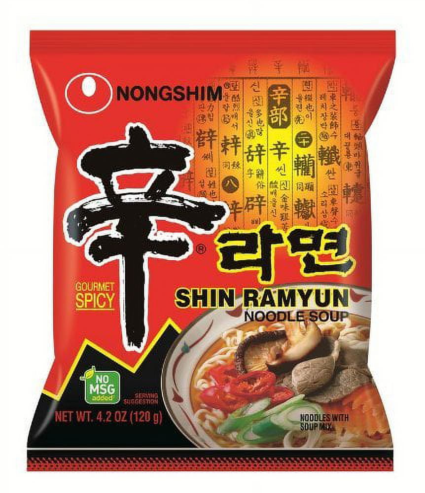 Nongshim Shin Noodle Ramyun, Gourmet Spicy Picante, 4.2-Ounce Packages Pack of 16