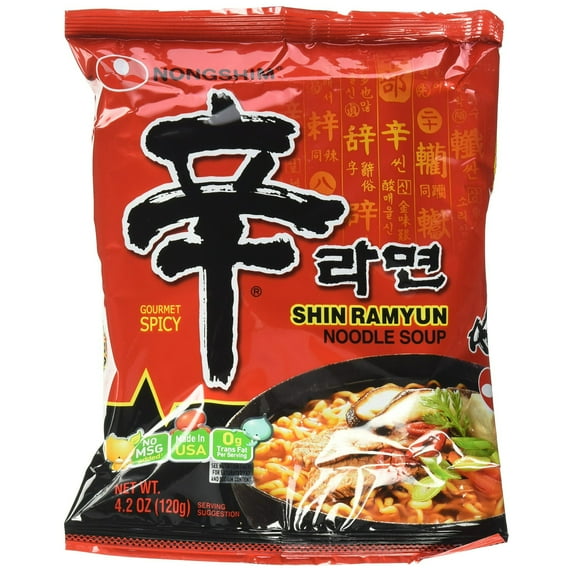 Nongshim Shin Ramyun Noodle Soup, Gourmet Spicy, 4.2 Ounce Pack of 16