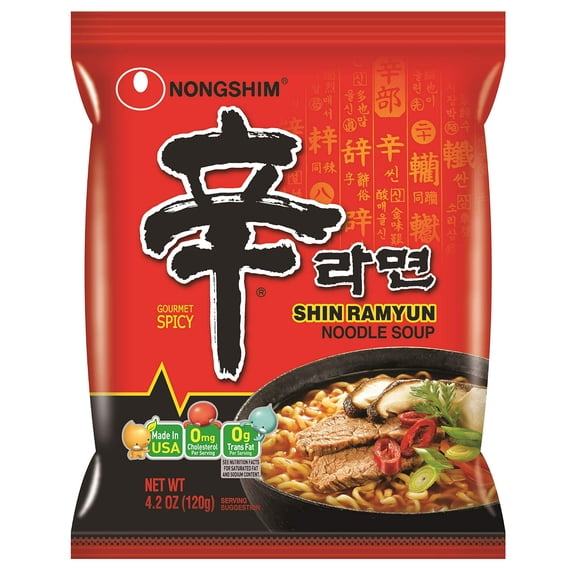 Nongshim Shin Ramyun Noodle Soup, Gourmet Spicy, 4.2 Ounce Pack of 20