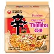 Nongshim Shin Toomba Stir Fry Creamy Premium Ramen Noodle Soup Pack, 4.83 oz X 4 Count, Shelf-Stable