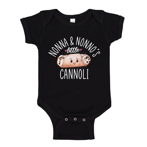 Nonna and Nonno's Little Cannoli Baby Bodysuit One Piece 12 mo Black