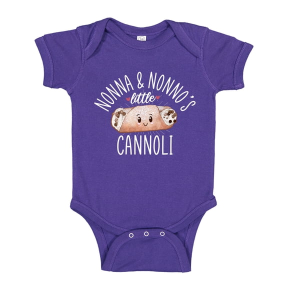 Nonna and Nonno's Little Cannoli Baby Bodysuit One Piece 6 mo Purple