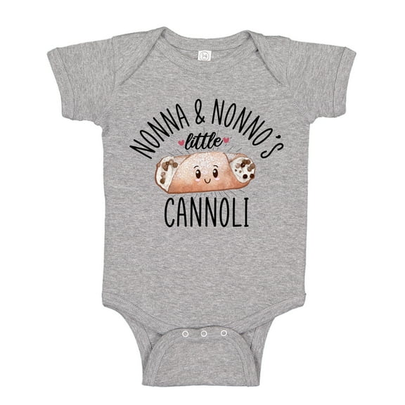 Nonna and Nonno's Little Cannoli Baby Bodysuit One Piece NB Athletic Heather