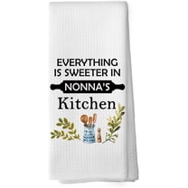 Nonna''s Kitchen Towels - Grandma Gifts Dish Towels, Grandmother Birthday Gifts from Grandkids Decorative Absorbent Dishcloths Hand Towel for Kitchen Decor 18x26 Inches