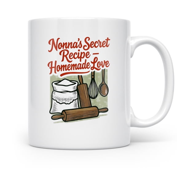 Nonna's Secret Recipe 11 oz Coffee Mug - For Heritage Cooks White Ceramic