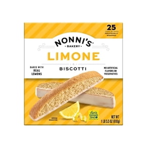 Nonni's Bakery, Limone Biscotti, Individually Wrapped, 21.5oz, 25ct
