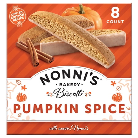Nonni's Bakery, Pumpkin Spice Biscotti, Individually Wrapped, 6.88 oz, 8 Count