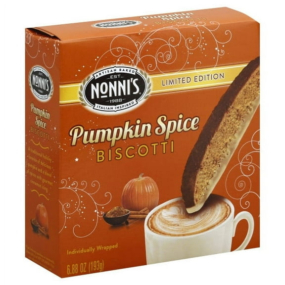 Nonni's Biscotti Cookies, Pumpkin Spice, 6.88 Oz