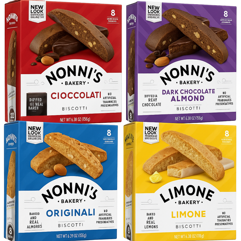 Nonni's Originali Biscotti Variety 3-Pack – Cioccolati & Almond – Party Size, Kosher