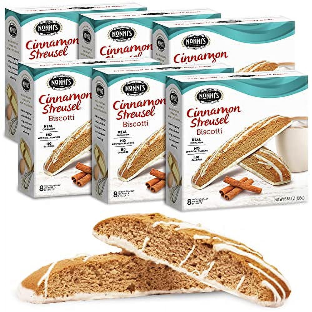 Nonni's Cinnamon Streusel Biscotti Italian Cookies 6 Boxes Italian