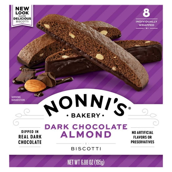 Nonni's Dark Chocolate Almond Biscotti 8 ct