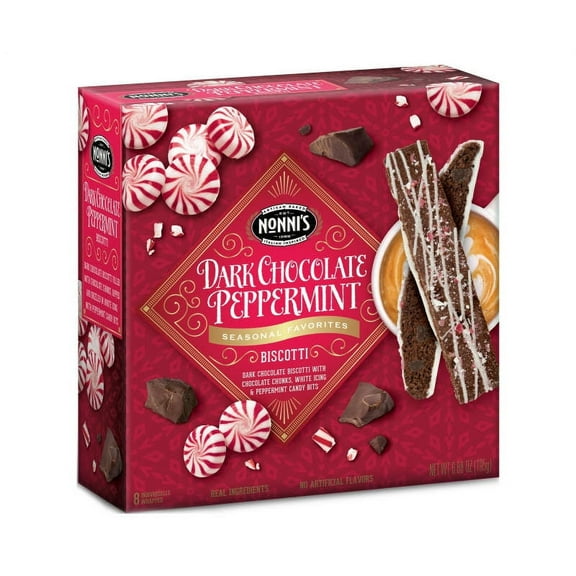 Nonni's Limited Edition Holiday Dark Chocolate Peppermint Biscotti, 6.88 Oz.