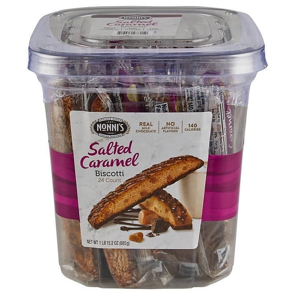 nonnis salted caramel biscotti 24 ct