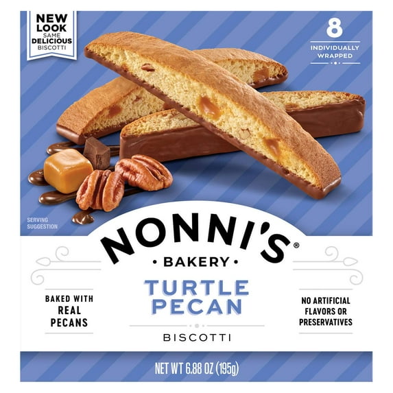 Nonni's Turtle Pecan Biscotti 8 ct