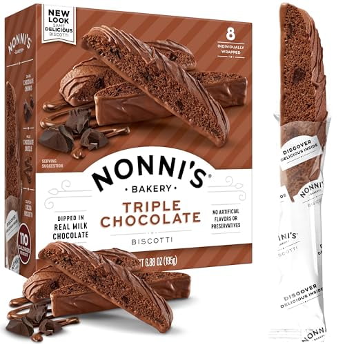 Nonnis - Biscotti Milk Chocolate Triple - 6.88 Oz, Case of 6