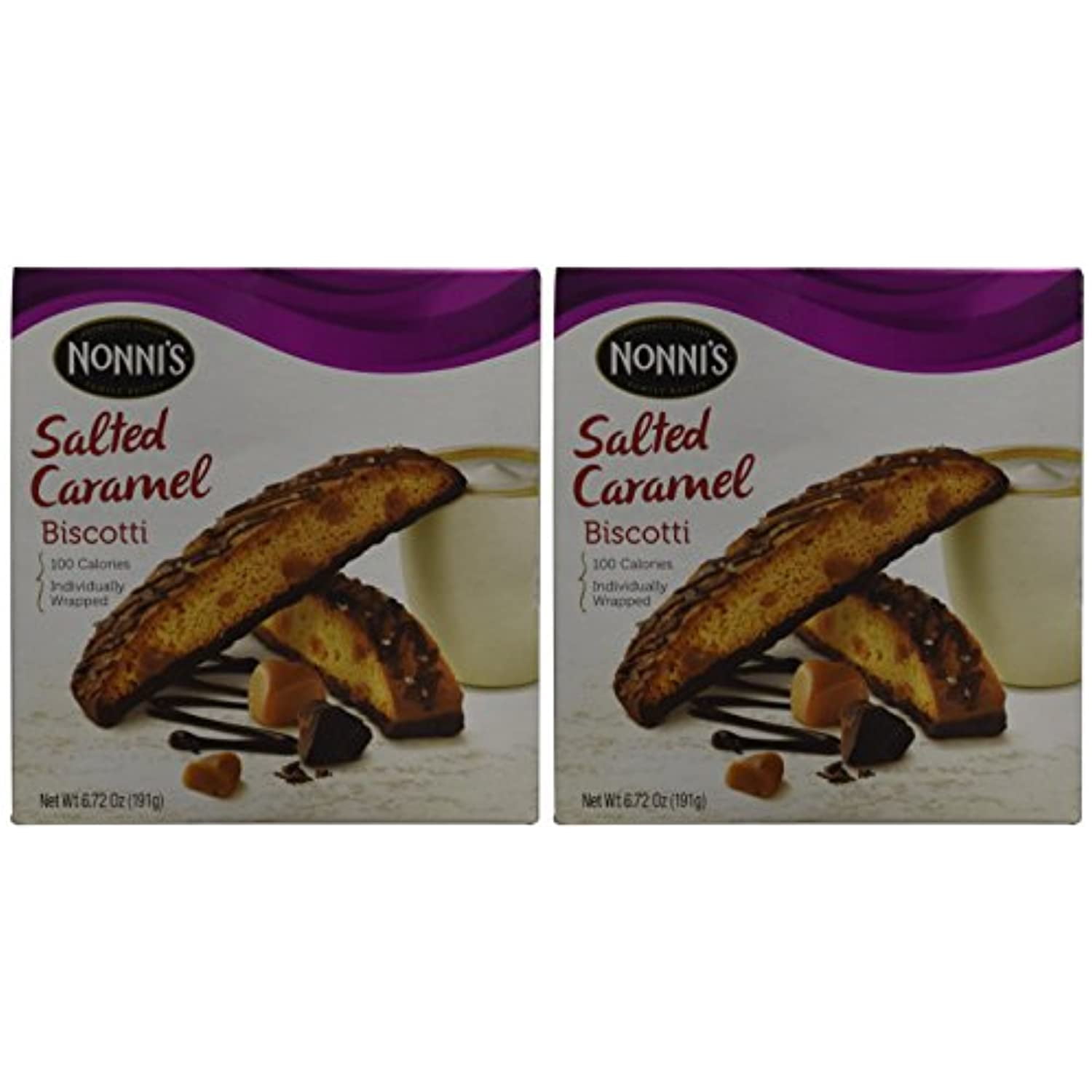 Nonnis Biscotti Salted Caramel 8 Pack (Set Of 2)