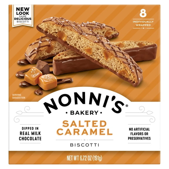 Nonnis Salted Caramel Biscotti 6.72 oz (Pack Of 6)