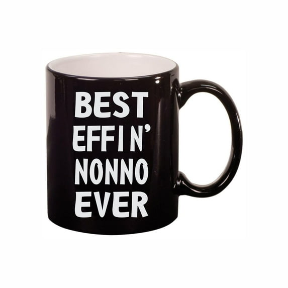 Nonno Coffee Mugs, Best Effin Nonno Ever 11oz Ceramic Coffee Cup Teacup with Handle, Funny Birthday Gifts