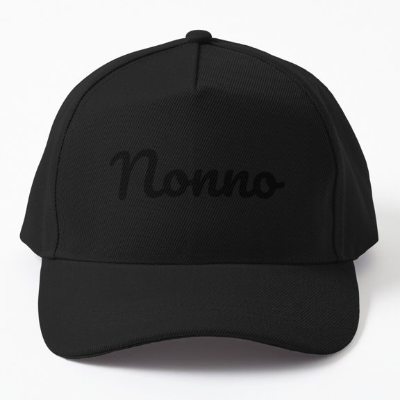 Nonno Monochrome Script Baseball Hat, Italian Grandpa Typography Design, Classic Cap