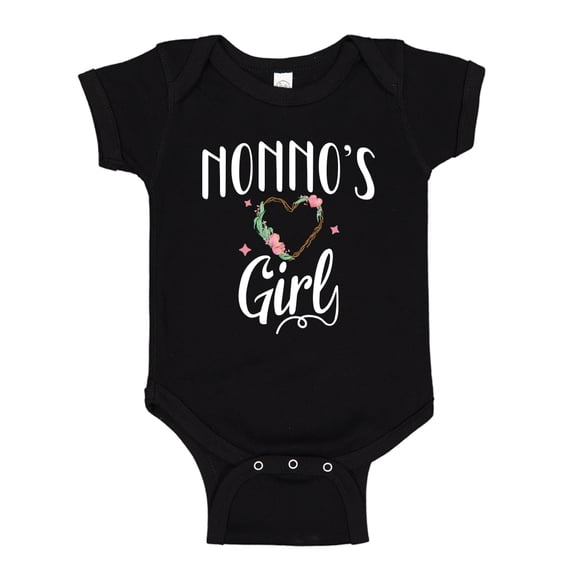 Nonno's Girl Baby Bodysuit One Piece NB Black