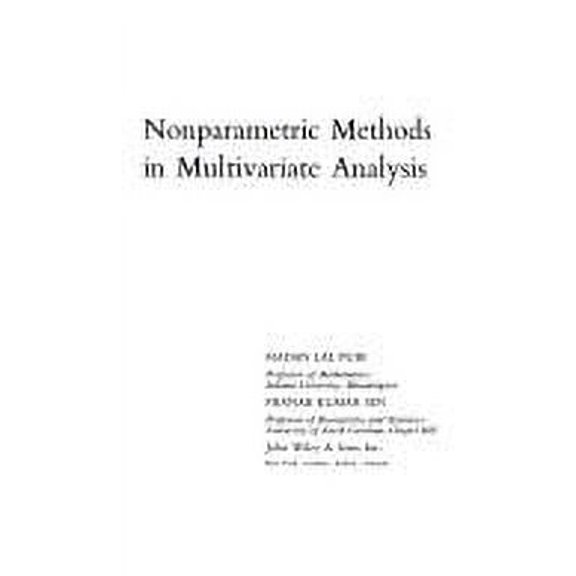 Pre-Owned Nonparametric Methods in Multivariate Analysis (Wiley Series in Probability and Statistics) Hardcover