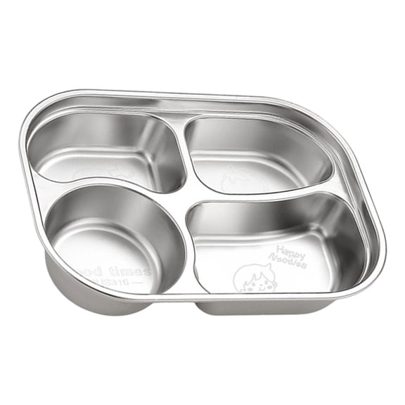 Nonrust Steel Boys Eating Tray 4 Food Zones Child Friendly Design