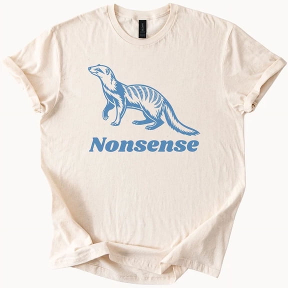 Nonsense Animal Graphic Tee Funny Weasel Shirt Natural Color Soft Cotton