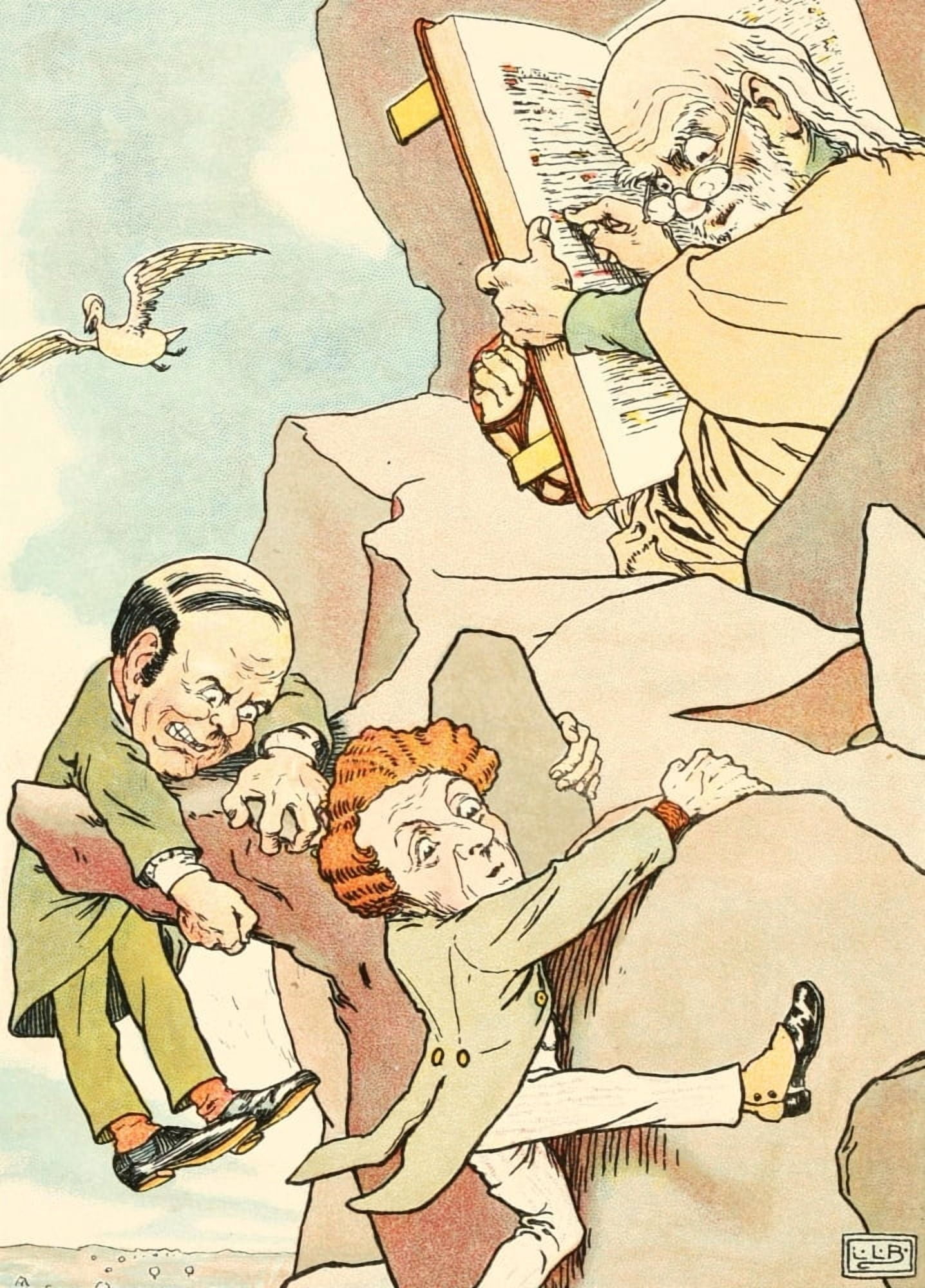 Nonsense Songs c1910 The Two Old Bachelors Canvas Art - Leonard Leslie Brooke (18 x 24)