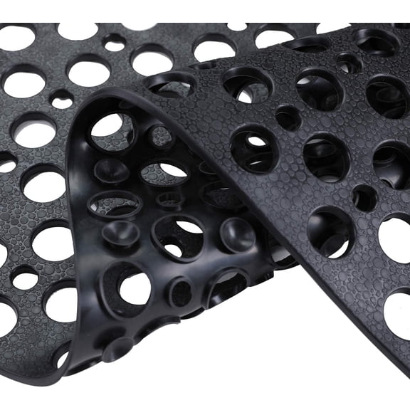 Nonslip Bath Tub Shower Mat with Suction Cups, Extra Soft TPE Bath Mat for , Bathtub Bathroom Mats, Machine Washable, Smooth/Non-Textured Tubs Only, 35L x 16W Inch(Black)
